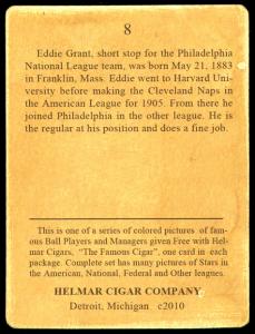 Picture, Helmar Brewing, E145-Helmar Card # 8, Eddie Grant, Portrait, Philadelphia Phillies