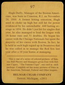 Picture, Helmar Brewing, E145-Helmar Card # 97, Hugh DUFFY, Portrait, Boston Red Sox