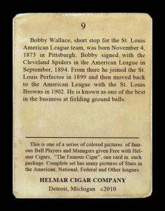 Picture, Helmar Brewing, E145-Helmar Card # 9, Bobby WALLACE (HOF), Standing, St. Louis Browns