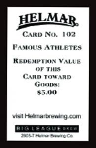 Picture, Helmar Brewing, Famous Athletes Card # 102, Swede Risberg, Portrait, Virden All-Stars