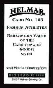 Picture, Helmar Brewing, Famous Athletes Card # 103, Hal Chase, Fielding, New York Highlanders