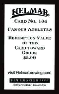 Picture, Helmar Brewing, Famous Athletes Card # 104, Daffy Dean, Portrait, St. Louis Cardinals