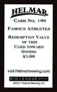 Picture, Helmar Brewing, Famous Athletes Card # 106, Jimmy Claxton, Portrait, Oakland Oaks