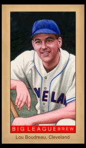 Picture of Helmar Brewing Baseball Card of Lou BOUDREAU (HOF), card number 115 from series Famous Athletes