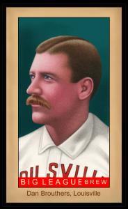 Picture, Helmar Brewing, Famous Athletes Card # 116, Dan BROUTHERS (HOF), Portrait, Louisville Colonels