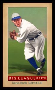Picture of Helmar Brewing Baseball Card of Donie Bush, card number 118 from series Famous Athletes