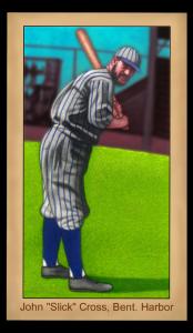 Picture, Helmar Brewing, Famous Athletes Card # 124, John Cross, Awaiting pitch, House of David