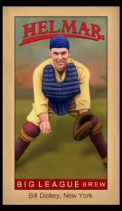Picture, Helmar Brewing, Famous Athletes Card # 125, Bill DICKEY, Awaiting ball pose, New York Yankees