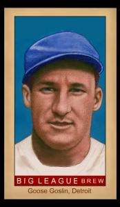 Picture, Helmar Brewing, Famous Athletes Card # 129, Goose GOSLIN (HOF), Portrait, Detroit Tigers