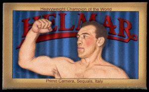 Picture of Helmar Brewing Baseball Card of Primo Carnera, card number 12 from series Famous Athletes