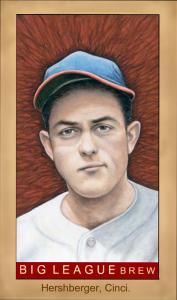 Picture of Helmar Brewing Baseball Card of Willard Hershberger, card number 131 from series Famous Athletes