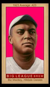 Picture of Helmar Brewing Baseball Card of Biz MACKEY (HOF), card number 140 from series Famous Athletes