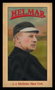 Picture, Helmar Brewing, Famous Athletes Card # 143, John McGRAW (HOF), Portrait in black, New York Giants