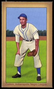 Picture, Helmar Brewing, Famous Athletes Card # 14, Jim Cobbin, Hands on knees, Indianapolis Negro League