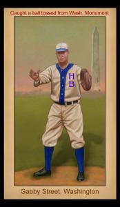 Picture of Helmar Brewing Baseball Card of Gabby Street, card number 151 from series Famous Athletes