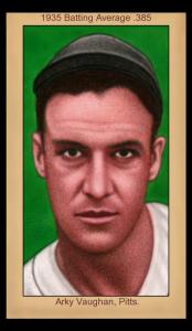 Picture of Helmar Brewing Baseball Card of Arky VAUGHAN (HOF), card number 154 from series Famous Athletes