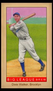 Picture, Helmar Brewing, Famous Athletes Card # 155, Dixie Walker, Batting follow through, Brooklyn Dodgers