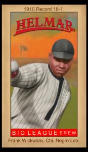 Picture of Helmar Brewing Baseball Card of Frank Wickware, card number 159 from series Famous Athletes