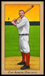Picture, Helmar Brewing, Famous Athletes Card # 161, Cap ANSON, Batting, Chicago White Stockings