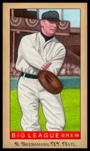 Picture, Helmar Brewing, Famous Athletes Card # 163, Roger BRESNAHAN (HOF), Black hat, catching, New York Giants