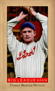 Picture of Helmar Brewing Baseball Card of Tommy Bridges, card number 164 from series Famous Athletes