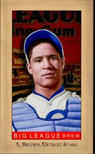 Picture, Helmar Brewing, Famous Athletes Card # 165, Larry Brown, chest protector, Detroit Stars Negro League