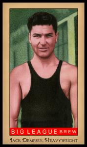 Picture, Helmar Brewing, Famous Athletes Card # 174, Jack DEMPSEY, Black top, Boxer
