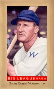 Picture of Helmar Brewing Baseball Card of Goose GOSLIN (HOF), card number 185 from series Famous Athletes