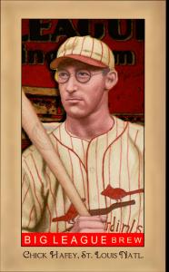 Picture, Helmar Brewing, Famous Athletes Card # 190, Chick HAFEY (HOF), looking left striped uniform, St. Louis Cardinals