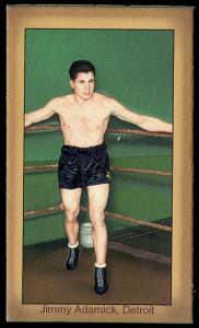 Picture, Helmar Brewing, Famous Athletes Card # 1, Jimmy Adamick, On ropes, Boxer