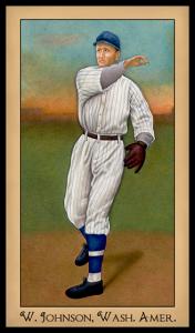 Picture of Helmar Brewing Baseball Card of Walter JOHNSON (HOF), card number 202 from series Famous Athletes