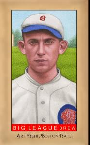 Picture of Helmar Brewing Baseball Card of Art Nehf, card number 217 from series Famous Athletes
