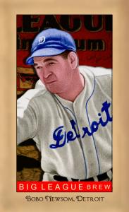 Picture of Helmar Brewing Baseball Card of Bobo Newsom, card number 219 from series Famous Athletes