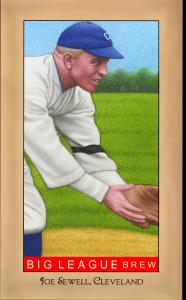 Picture, Helmar Brewing, Famous Athletes Card # 239, Joe Sewell (HOF), Reaching, Cleveland Indians