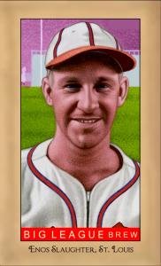 Picture of Helmar Brewing Baseball Card of Enos SLAUGHTER (HOF), card number 241 from series Famous Athletes