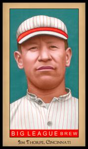 Picture, Helmar Brewing, Famous Athletes Card # 246, Jim Thorpe, Portrait, Cincinnati Reds