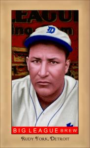Picture of Helmar Brewing Baseball Card of Rudy York, card number 266 from series Famous Athletes