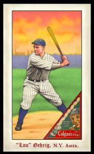 Picture, Helmar Brewing, Famous Athletes Card # 273, Lou GEHRIG, Batting, New York Yankees