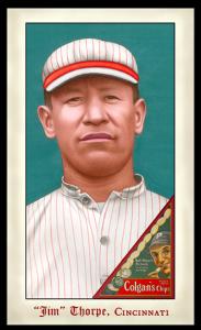 Picture, Helmar Brewing, Famous Athletes Card # 292, Jim Thorpe, Portrait, Cincinnati Reds