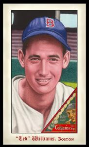 Picture, Helmar Brewing, Famous Athletes Card # 295, Ted WILLIAMS (HOF), Portrait, Boston Red Sox