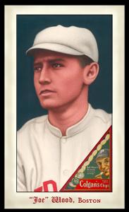 Picture, Helmar Brewing, Famous Athletes Card # 296, Smokey Joe Wood, Portrait, looking right, Boston Red Sox