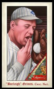 Picture, Helmar Brewing, Famous Athletes Card # 301, Burleigh GRIMES (HOF), Making spitball, Chicago White Sox