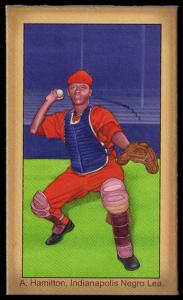 Picture, Helmar Brewing, Famous Athletes Card # 33, Art Hamilton, Red uniform, Indianapolis Negro League
