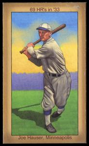 Picture of Helmar Brewing Baseball Card of Joe Hauser, card number 35 from series Famous Athletes