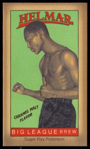 Picture, Helmar Brewing, Famous Athletes Card # 61, Sugar Ray ROBINSON, Green background, Boxer