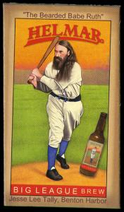Picture, Helmar Brewing, Famous Athletes Card # 67, Jesse Lee Tally, Batting follow through, House of David