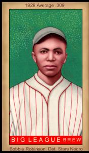 Picture, Helmar Brewing, Famous Athletes Card # 78, Bobby Robinson, Portrait, Detroit Stars Negro League