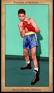 Picture, Helmar Brewing, Famous Athletes Card # 82, Barry Gordy, In boxing stance, Boxer