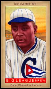 Picture of Helmar Brewing Baseball Card of Oscar CHARLESTON, card number 87 from series Famous Athletes