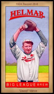 Picture, Helmar Brewing, Famous Athletes Card # 90, Dazzy VANCE (HOF), Arms up, St. Louis Cardinals